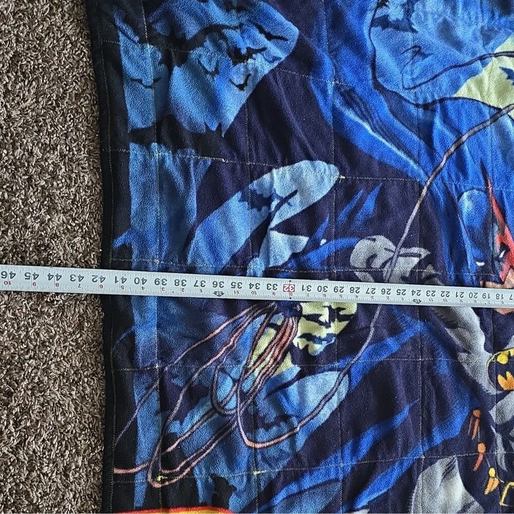 Batman Pictorial Kids Blanket Throw 42x53 Blue Black Yellow Red Gray